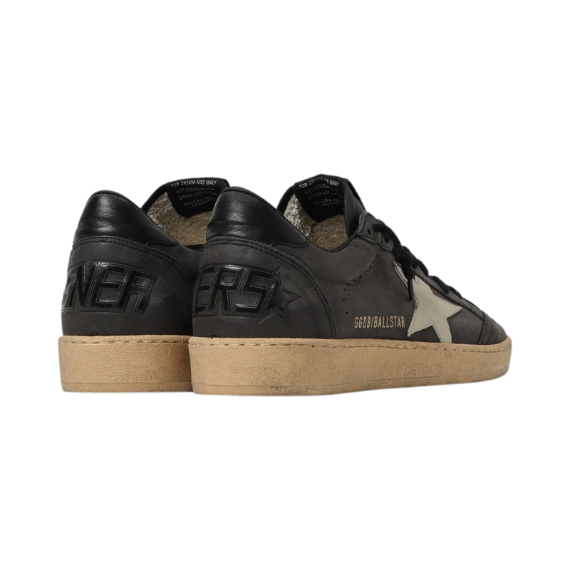 Golden Goose Ball Star in glitter with leather star and metallic leather heel tab Dark Grey Sand(Men)
