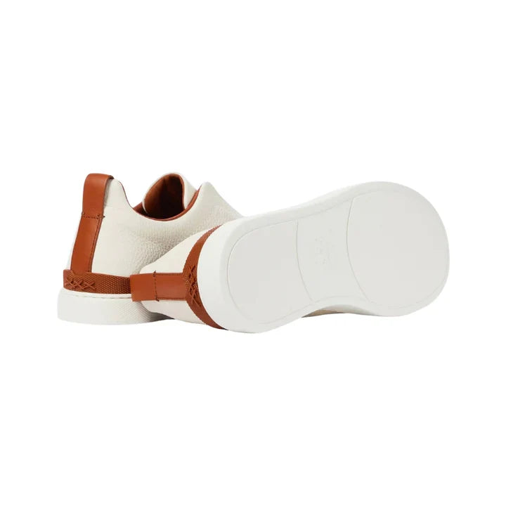 Zegna Triple Stitch leather sneakers WHITE TRIPLE STITCH