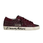 Golden Goose Super-Star LTD in cherry glitter with cherry suede star(Women's)