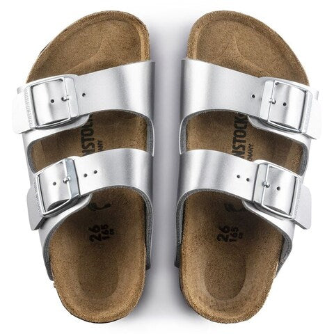 Birkenstock Arizona Children's Percoflor - Electroplated Silver with a Metallic Sheen