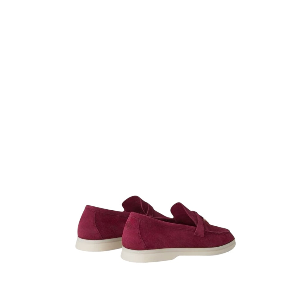 Loro Piana Summer Charms Walk Loafer Suede Bright Amaranth