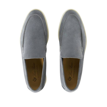 Loro Piana Summer Walk Loafer Suede Frozen Blue