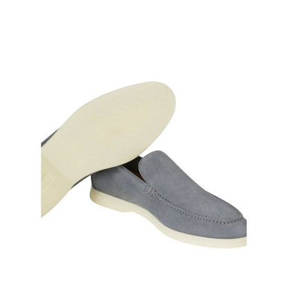 Loro Piana Summer Walk Loafer Suede Frozen Blue