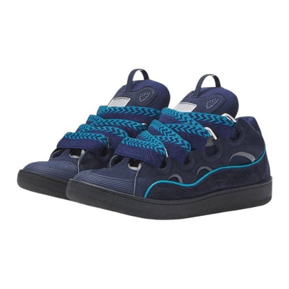 Lanvin ‘Curb’ suede and leather Sneakers in Navy
