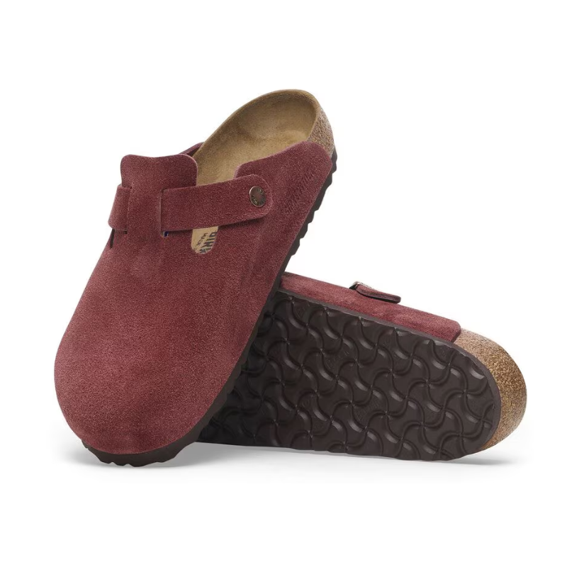 Birkenstock Boston Burgundy – Suede Leather Zinfandel