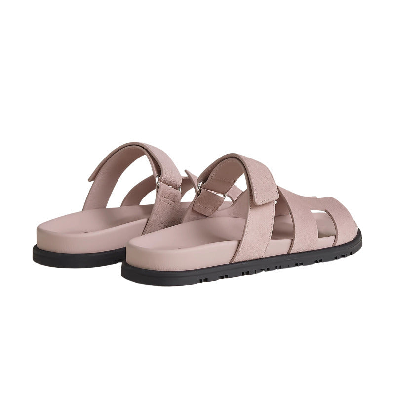 Hermes Chypre Sandal – Pink Suede
