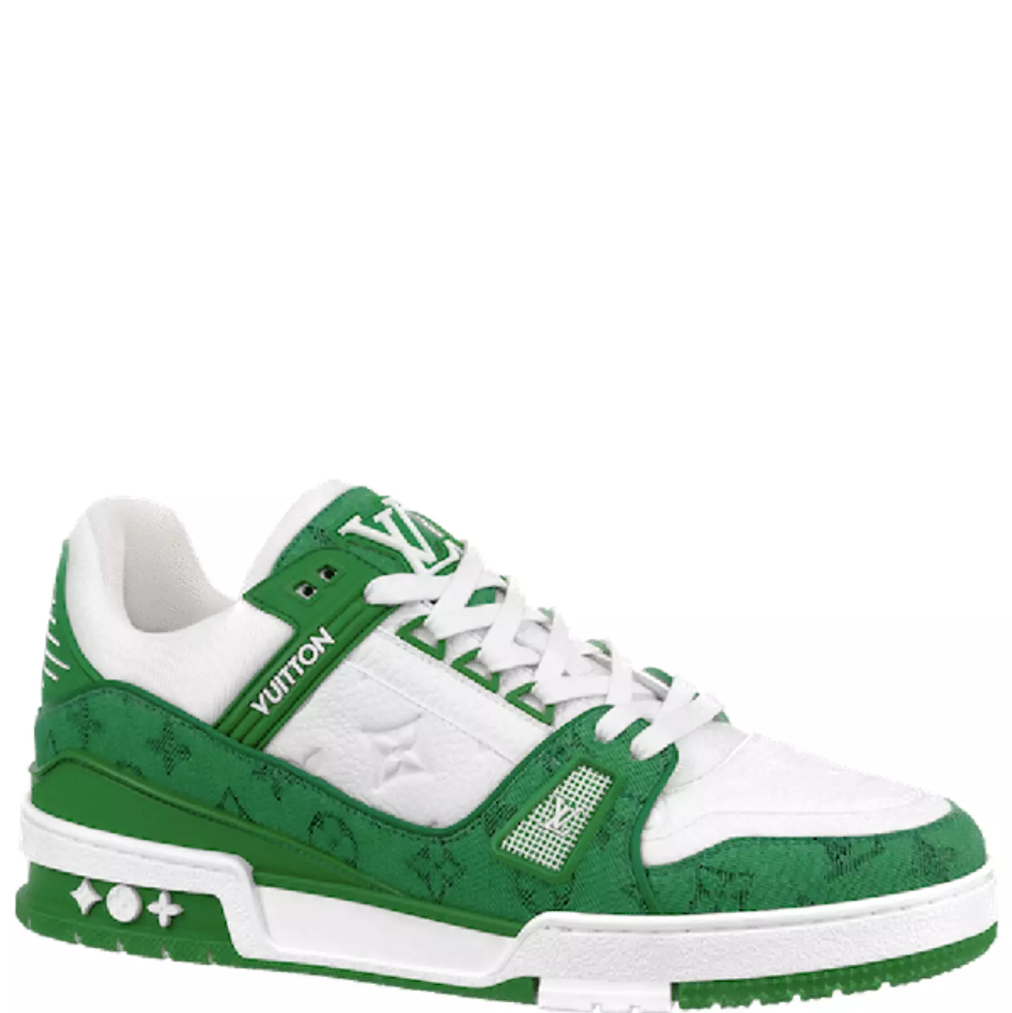 Louis Vuitton Trainer Green Monogram Denim White