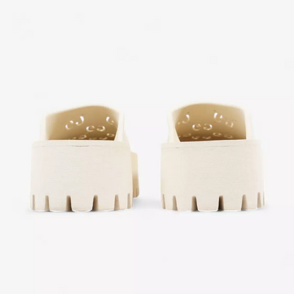 Gucci Elea perforated rubber platform mules