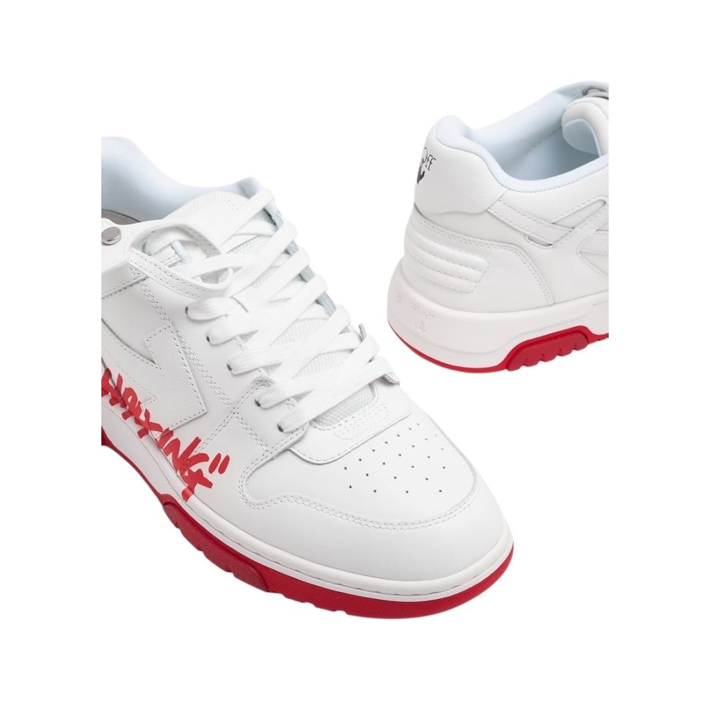 OFF-WHITE Out Of Office “OOO” Low Tops For Walking White Red SS22
