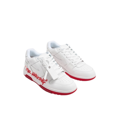 OFF-WHITE Out Of Office “OOO” Low Tops For Walking White Red SS22