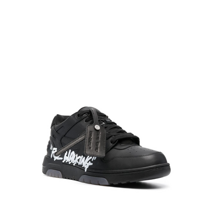 OFF-WHITE Out Of Office OOO “For Walking” Low Tops Black White