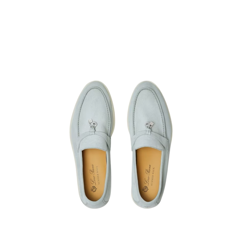 Loro Piana Summer Charms Walk Loafer Suede Spring Waterfall Melange