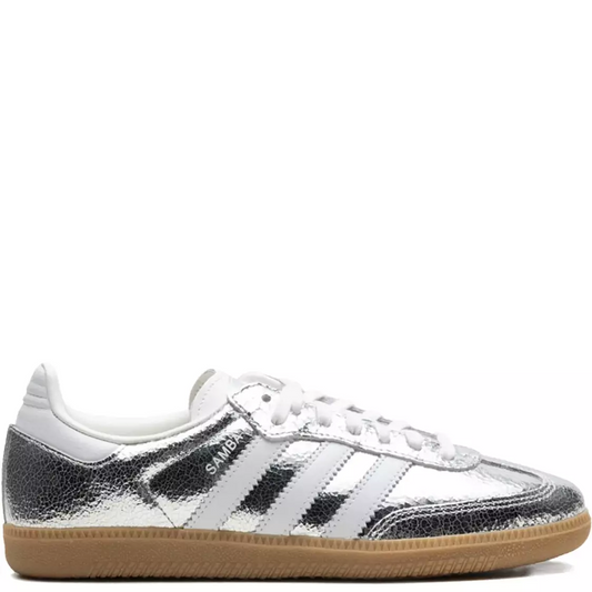 adidas Samba OG "Silver Metallic Cracked Leather" sneakers