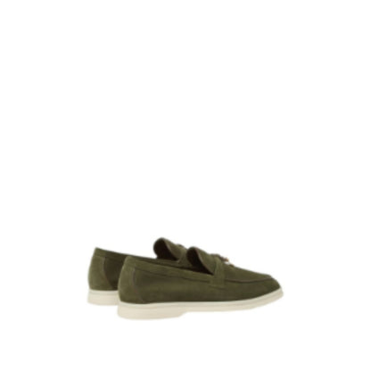 Loro Piana Summer Charms Walk Loafer Suede Ribbon Green