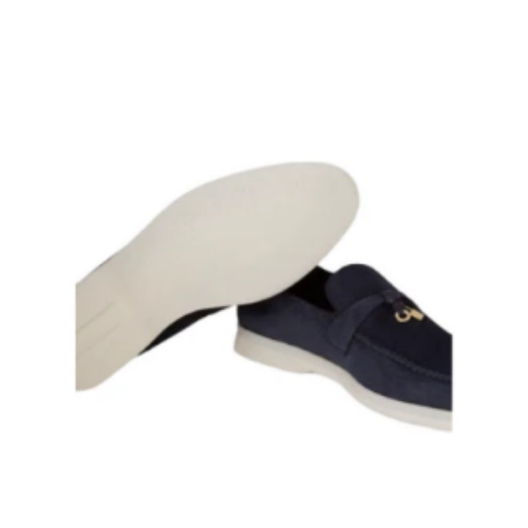 Loro Piana Summer Charms Walk Loafer Suede Ocean Heart