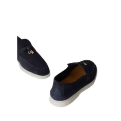 Loro Piana Summer Charms Walk Loafer Suede Ocean Heart