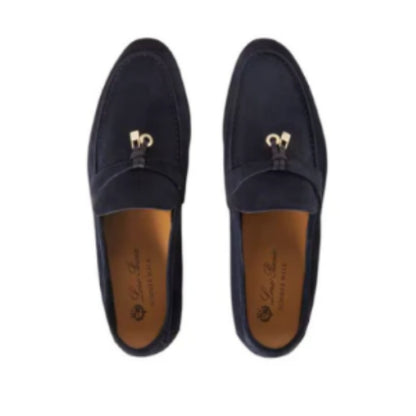 Loro Piana Summer Charms Walk Loafer Suede Ocean Heart