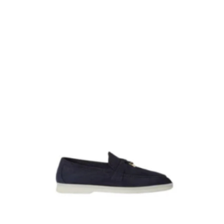 Loro Piana Summer Charms Walk Loafer Suede Ocean Heart