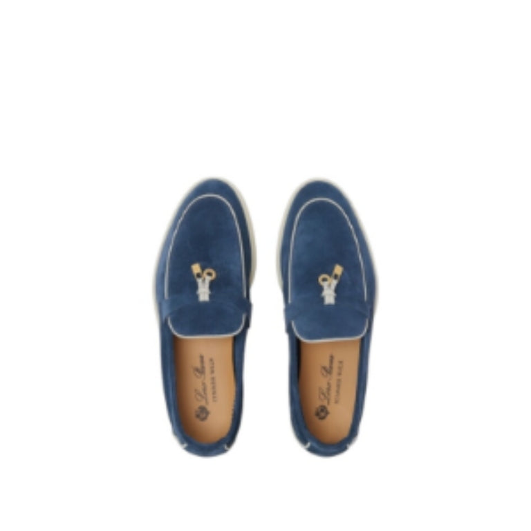 Loro Piana Summer Charms Walk Loafer Suede Ocean Heart