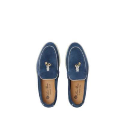 Loro Piana Summer Charms Walk Loafer Suede Ocean Heart