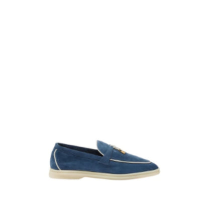 Loro Piana Summer Charms Walk Loafer Suede Ocean Heart