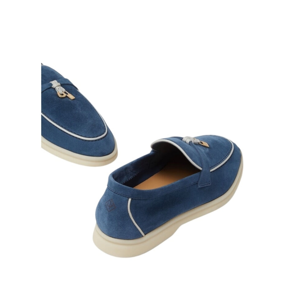 Loro Piana Summer Charms Walk Loafer Suede Ocean Heart