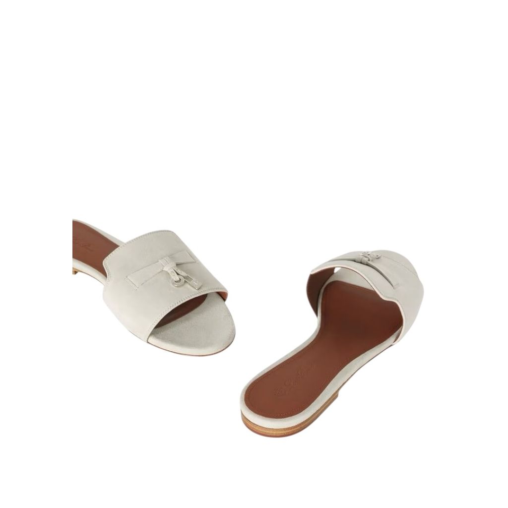 Loro Piana Summer Charms Sandal Pearl Powder